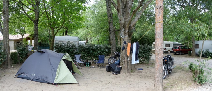 Unser Zeltlager auf dem Campingplatz an der Ardèche
